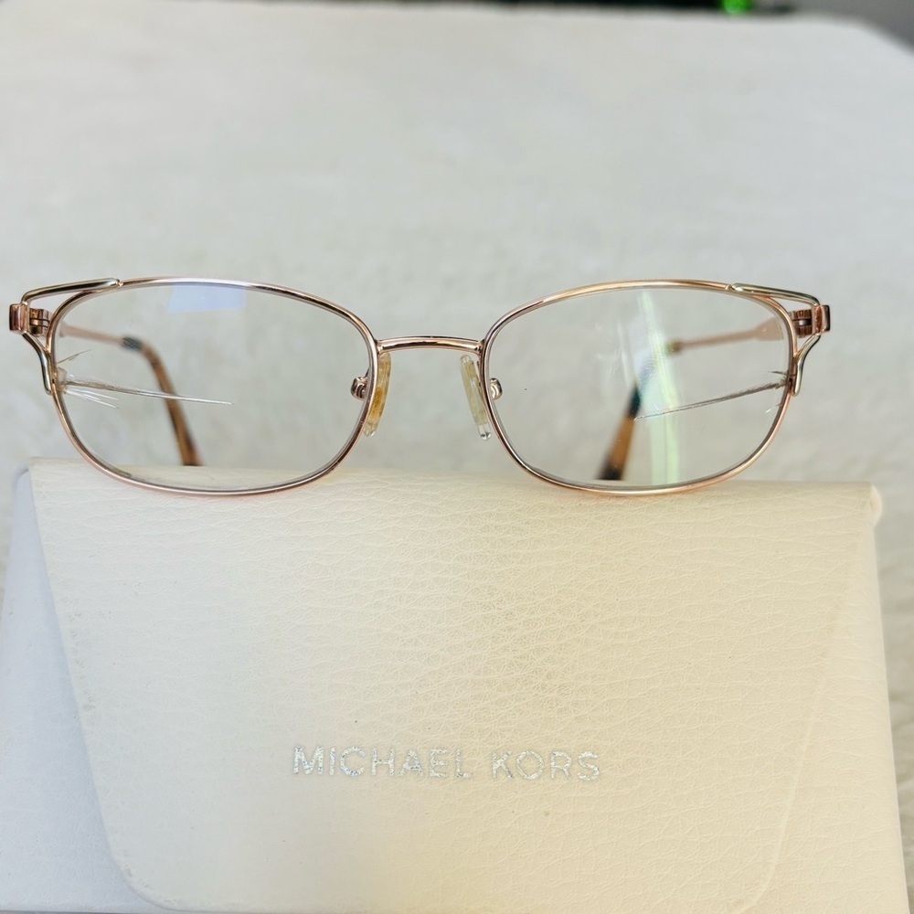 Michael Kors Gold Metal Eyeglasses Prescription Frame with Case